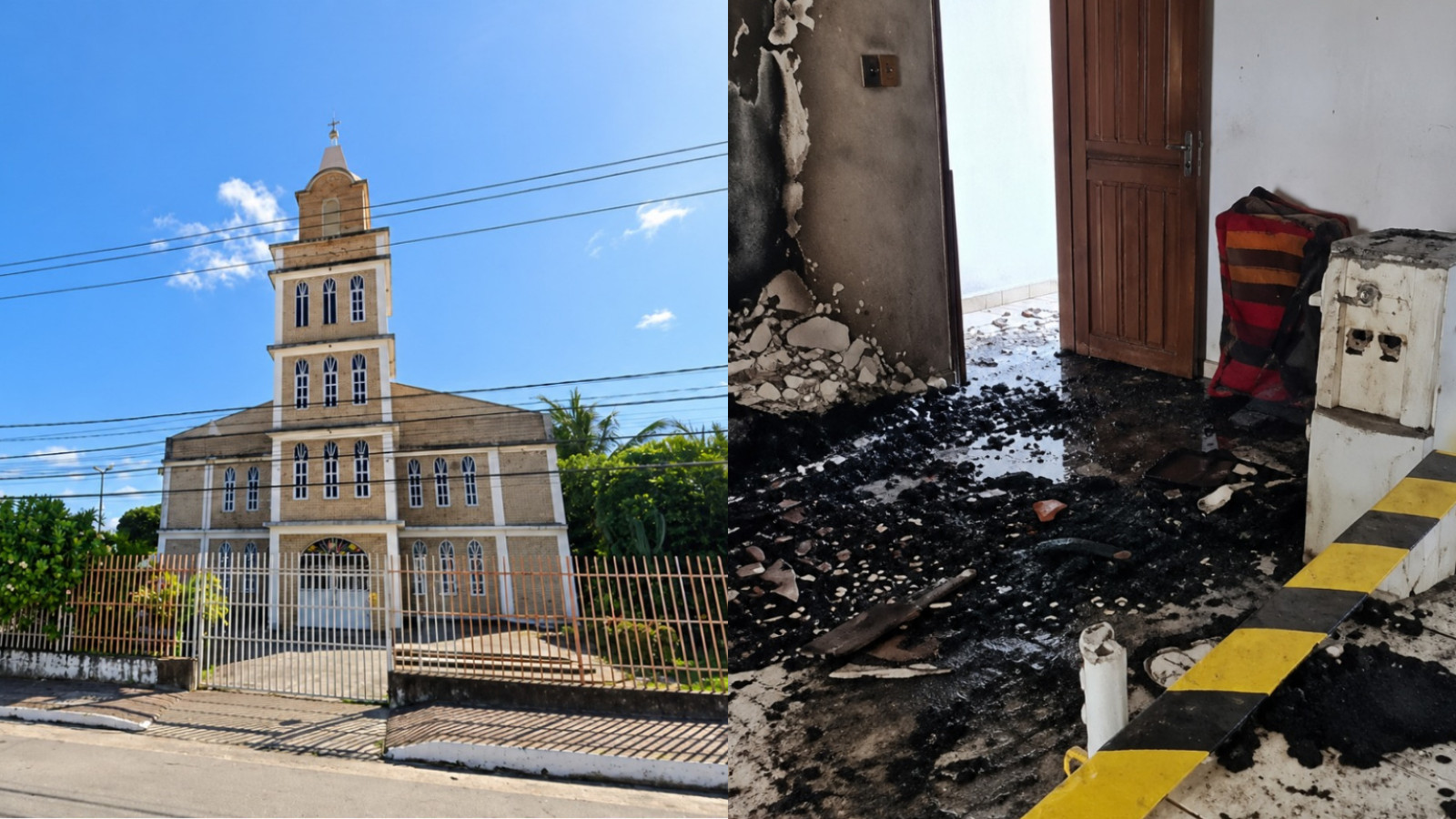 Capela é invadida e tem sacristia incendiada em Parnamirim