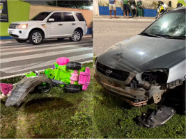 Carro atinge babá e criança de 2 anos em faixa de pedestres na Grande Natal