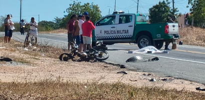Motociclista de 64 anos morre após colisão frontal com carro na BR-110, em Mossoró