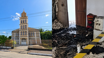 Capela é invadida e tem sacristia incendiada em Parnamirim